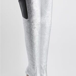 Good American Silver Over-the-Knee Boots